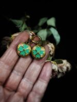 Gucci Blue Flora Button Earrings
