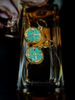 Gucci Blue Flora Button Earrings