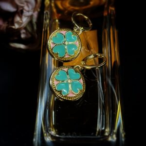 Gucci Blue Flora Button Earrings